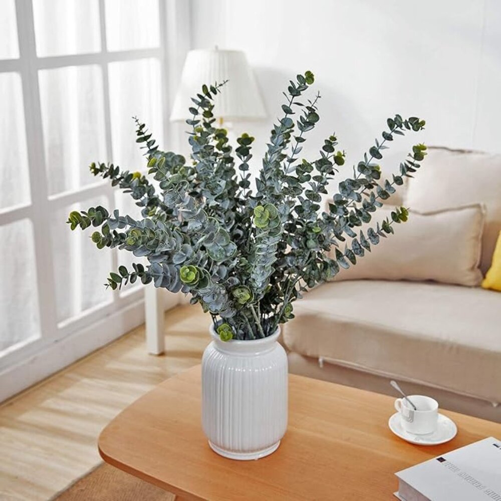 Naidiler Faux Eucalyptus Branches | 8 Pcs Artificial Greenery Stems | NEW - Picture 2 of 4